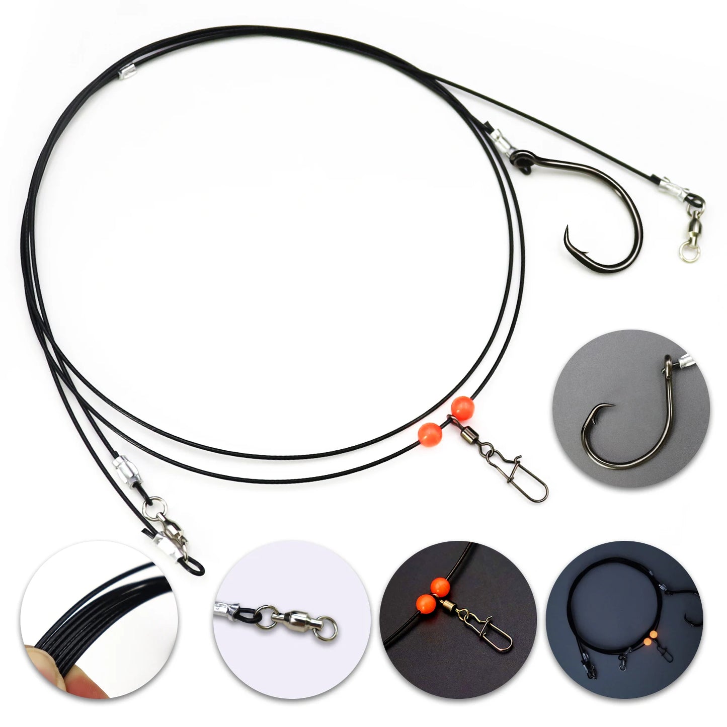 Shark Fishing Rig – 49-Strand Steel Wire with 10/0 Circle Hook