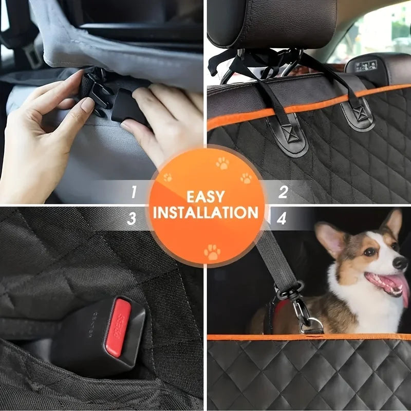 JTPAWS Dog Car Seat Hammock Cover – Waterproof & Scratch-Resistant Polyester