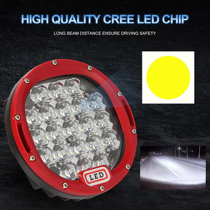 1PC 7 Inch Round LED Off Road Lights 105W with Mounting Bracket