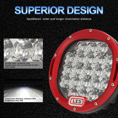 1PC 7 Inch Round LED Off Road Lights 105W with Mounting Bracket