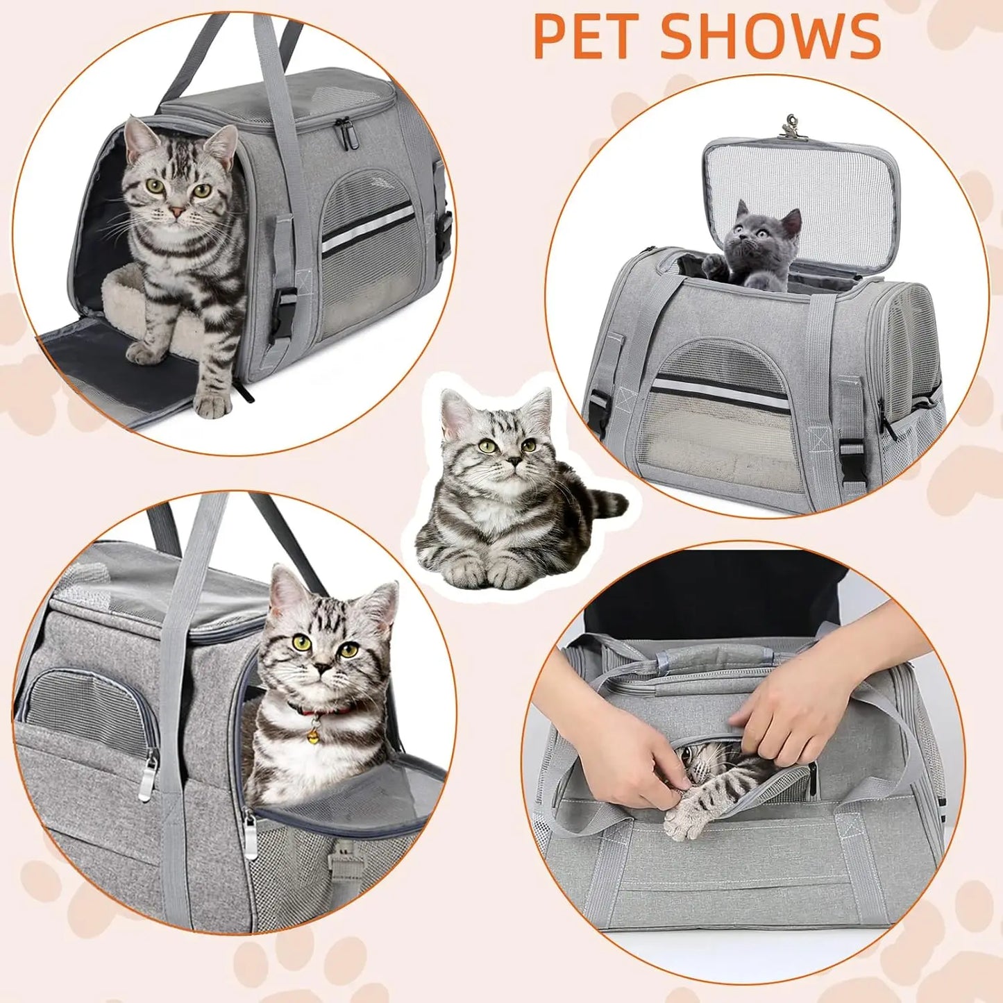 Soft-Sided Pet Carrier Bag – Airline Approved for Cats & Dogs Up to 9kg