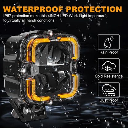 Led Spotlights 24V 12V with Amber Fog 4x4 Offroad