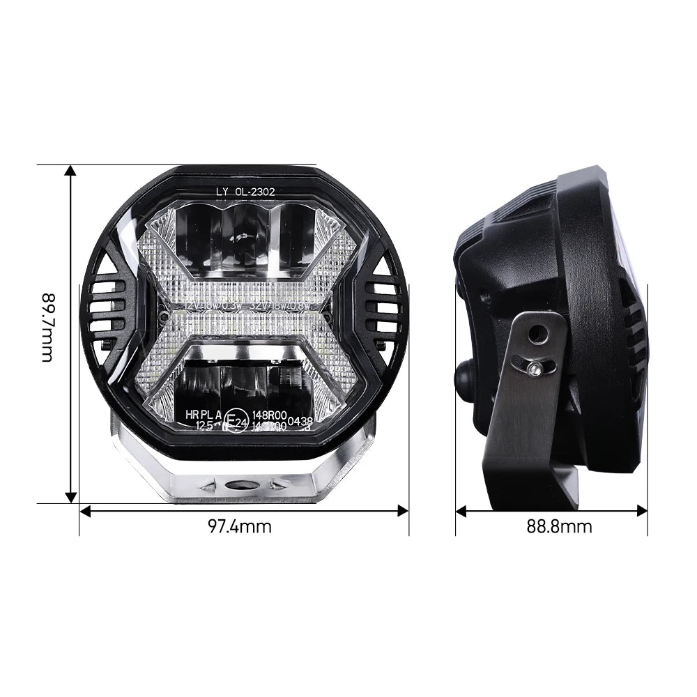 ANGLELITE 4" LED – Spotlight with X-DRL | IP67 | EMARK Certified