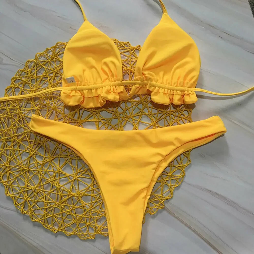 Summer Bikini Set 2 Pieces Set Beachwear S-L