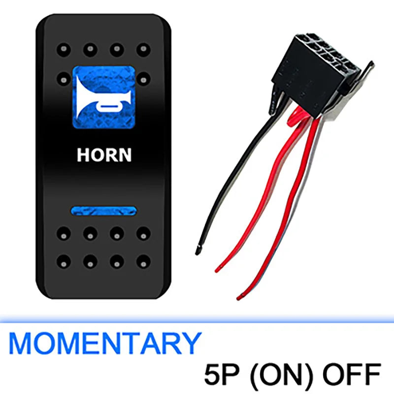 Blue Led  Rocker Switch with Plug Socket 5Pins / 7Pins Toggle Switch Carling style