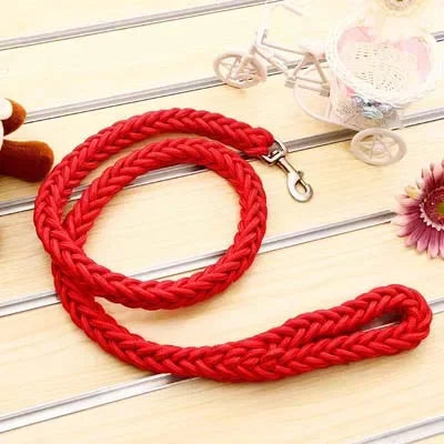 Heavy Duty Braided Nylon Dog Leash – 8-Strand Handmade Lead for Small to XL Dogs