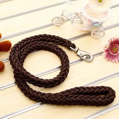 Heavy Duty Braided Nylon Dog Leash – 8-Strand Handmade Lead for Small to XL Dogs