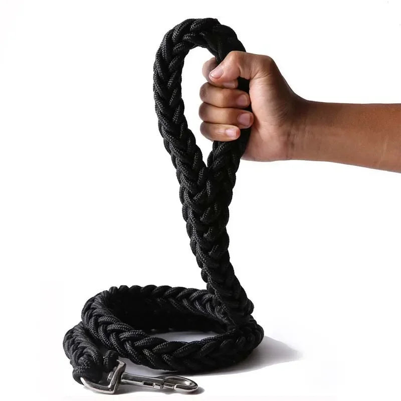 Heavy Duty Braided Nylon Dog Leash – 8-Strand Handmade Lead for Small to XL Dogs