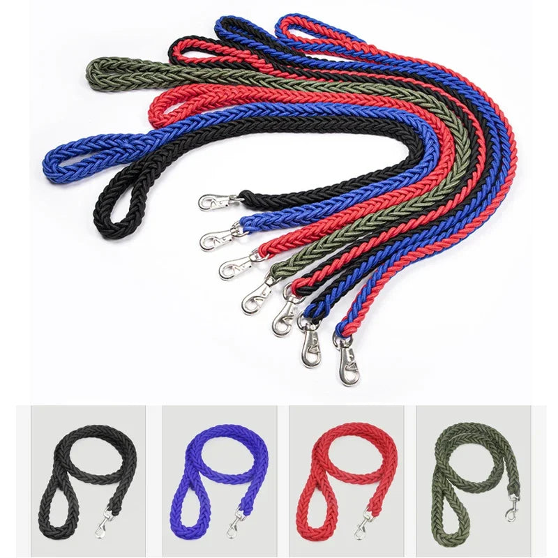 Heavy Duty Braided Nylon Dog Leash – 8-Strand Handmade Lead for Small to XL Dogs