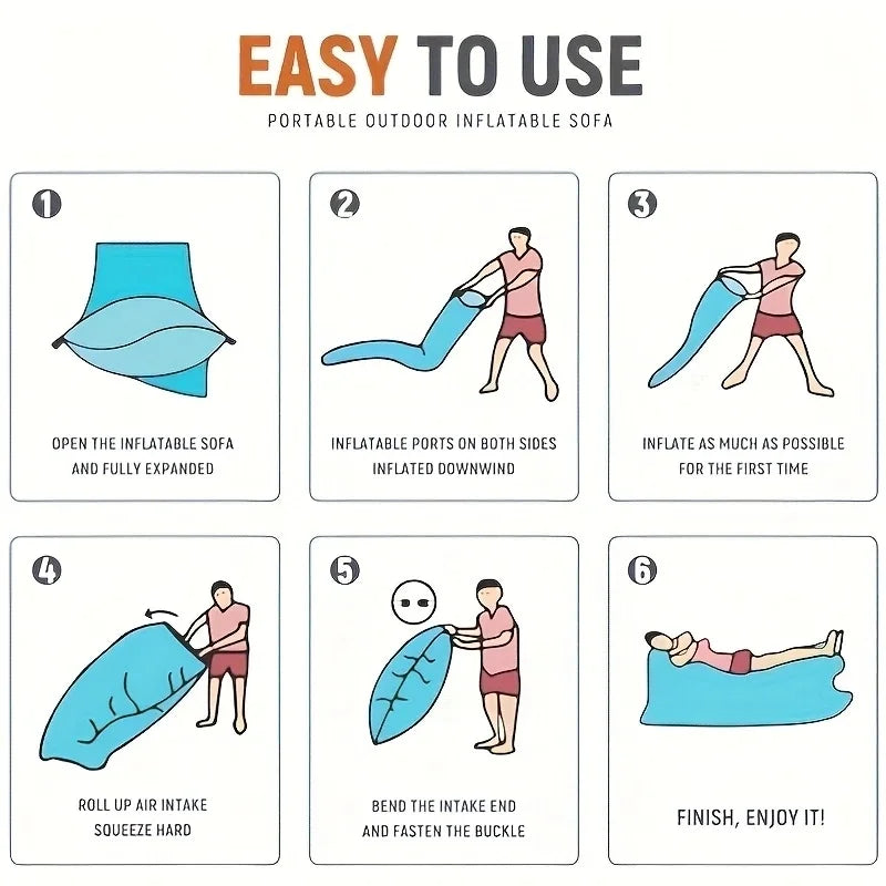 Inflatable Outdoor Lounger – Portable Air Sofa for Camping, Beach & Festivals