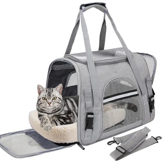 Soft-Sided Pet Carrier Bag – Airline Approved for Cats & Dogs Up to 9kg