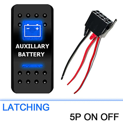 Blue Led  Rocker Switch with Plug Socket 5Pins / 7Pins Toggle Switch Carling style