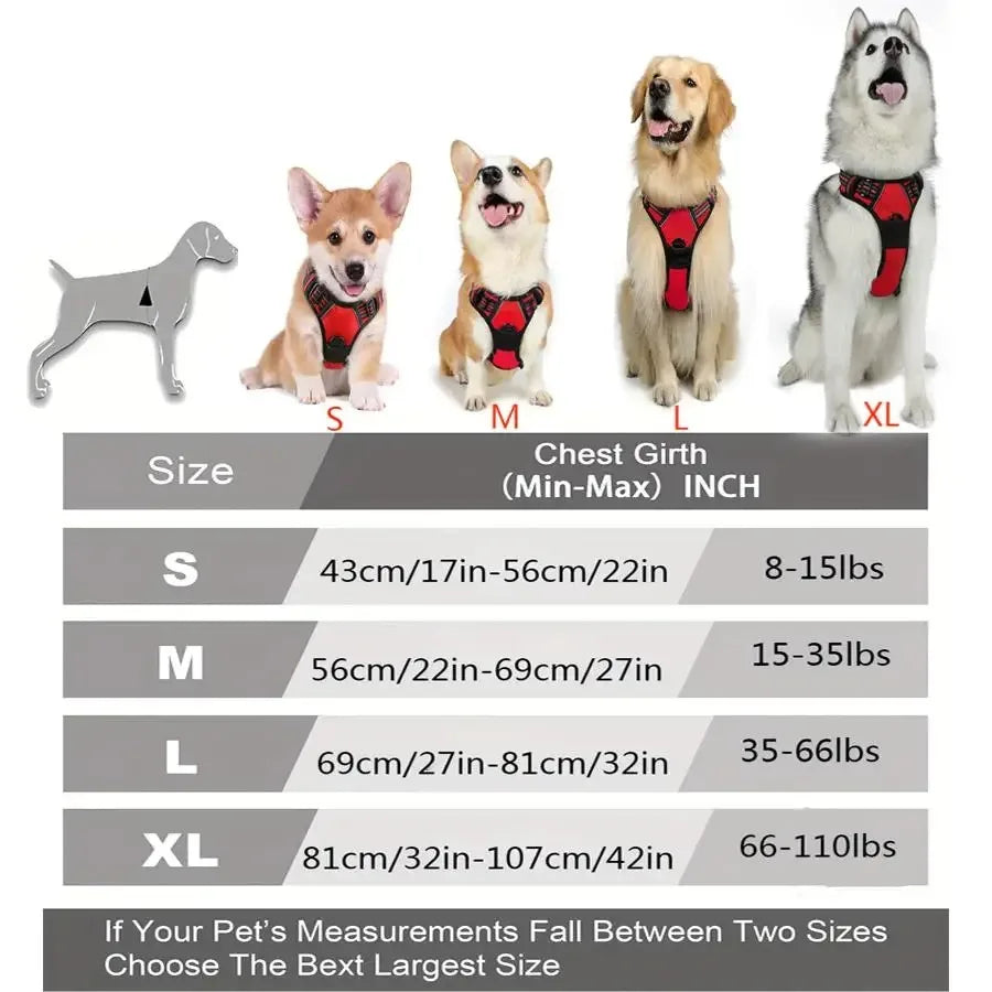 Pet Dog Vest Harness & Collar Set – Adjustable for Small & Medium Dogs