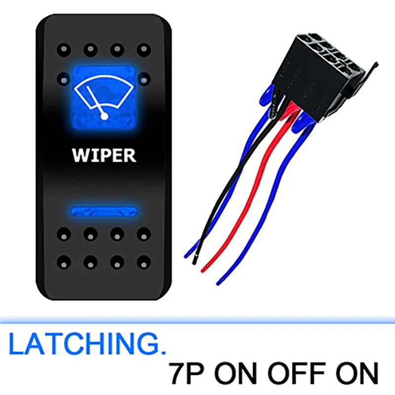 Blue Led  Rocker Switch with Plug Socket 5Pins / 7Pins Toggle Switch Carling style