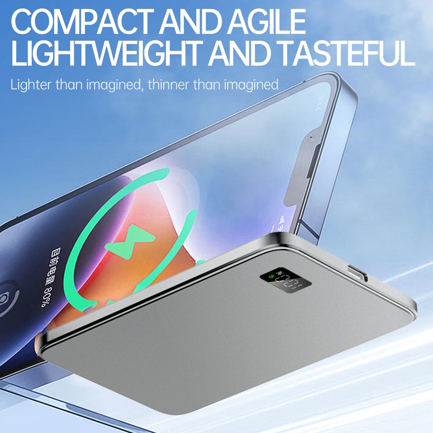 10000mAh Thin Magnetic Wireless Power Bank Fast Charging Mag safe For iPhone Samsung