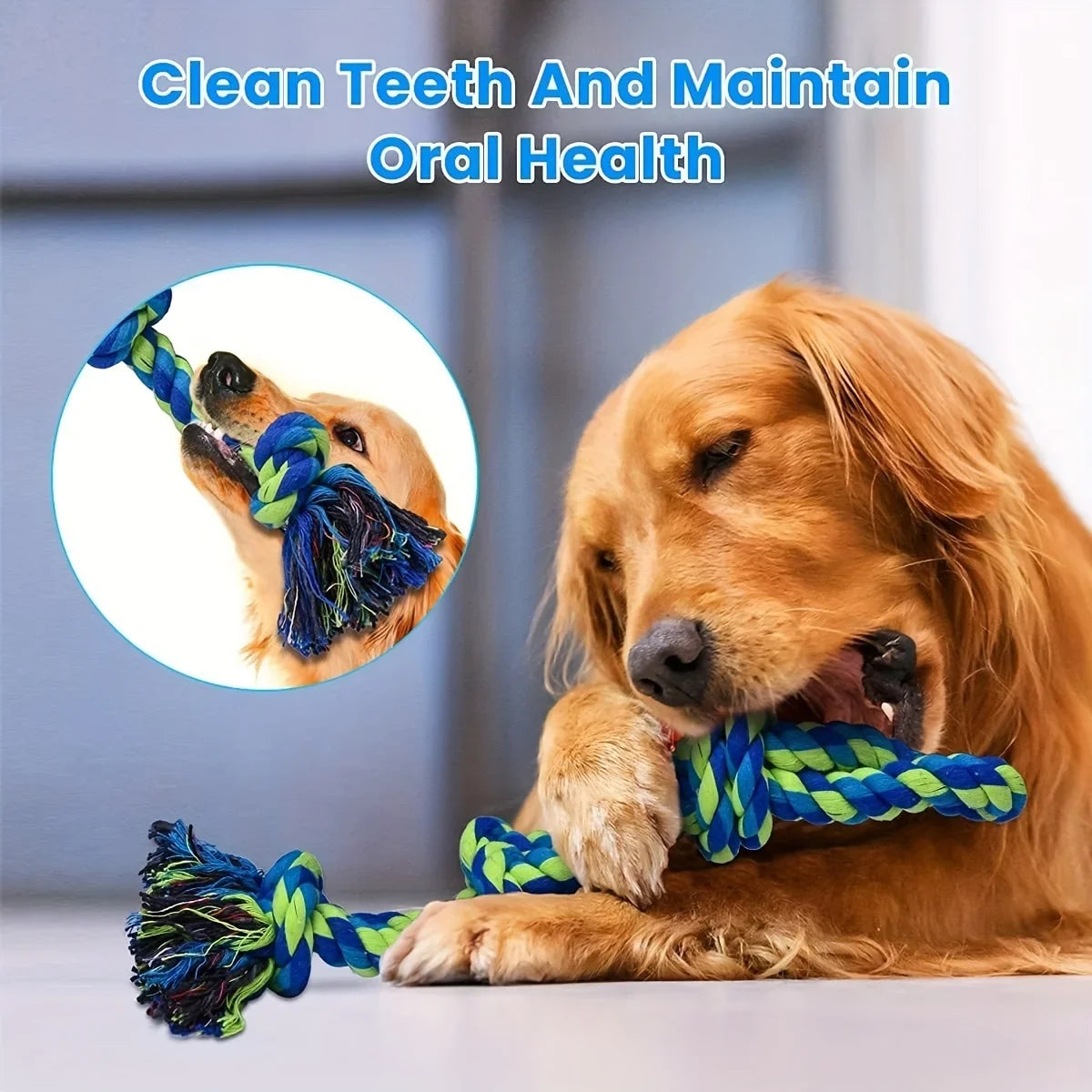 Linen Knot Dog Rope Toy – Durable Tug of War & Chew Toy for Medium & Large Dogs