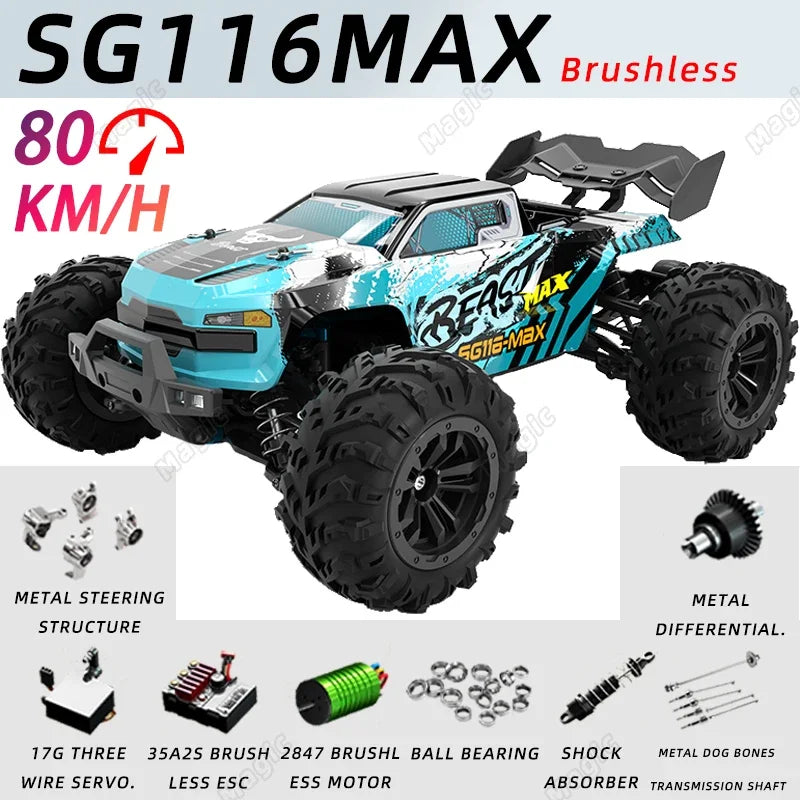 OFFROAD Radio Control Car 1/16th SG116 Max, Brushless Four-Wheel Drive