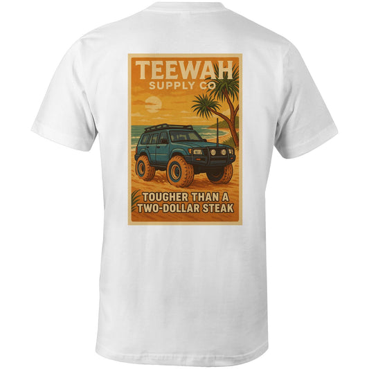 white t shirt 4wd $2 steak