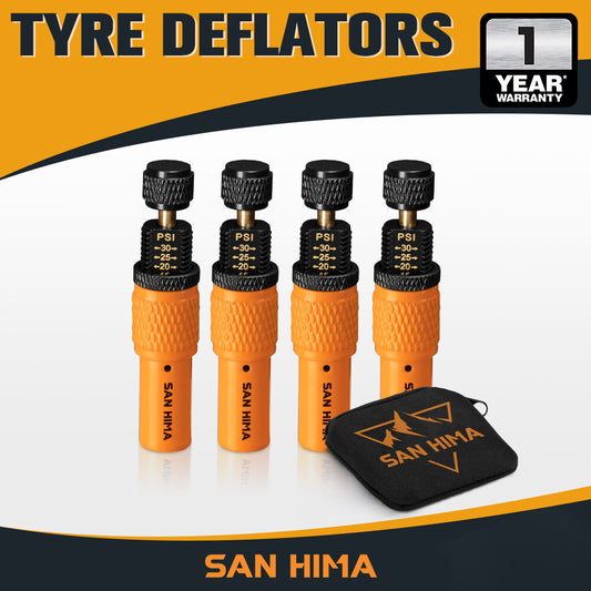 San Hima Tyre Deflators x4 Air Deflator 10~30 PSI Tire Valve Core Tool Portable