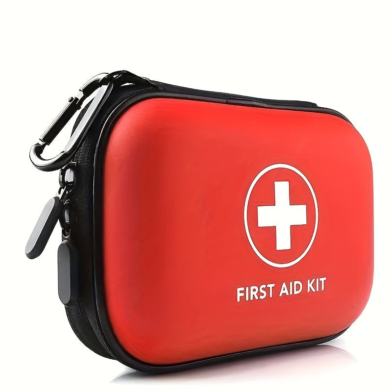 Waterproof first aid kit with durable EVA case for emergency preparedness.