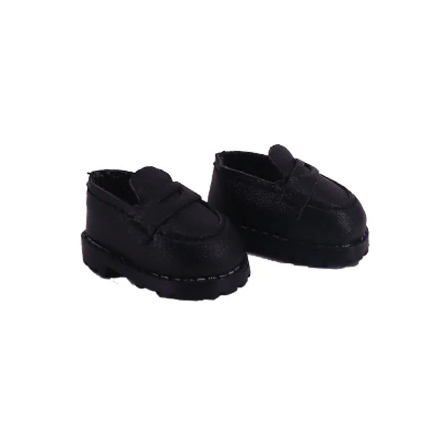 Pair of black shoes with velcro straps on a white background
