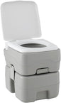 Portable toilet with a lid open on a white background