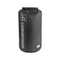 Black dry bag with a brand logo on a white background