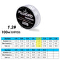 Fishing line spool with specifications on a white background
