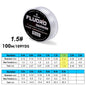 Spool of Proberos Fluoro Carbon fishing line with specifications on a white background