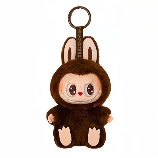 Plush keychain in the shape of a character with bunny ears on a white background
