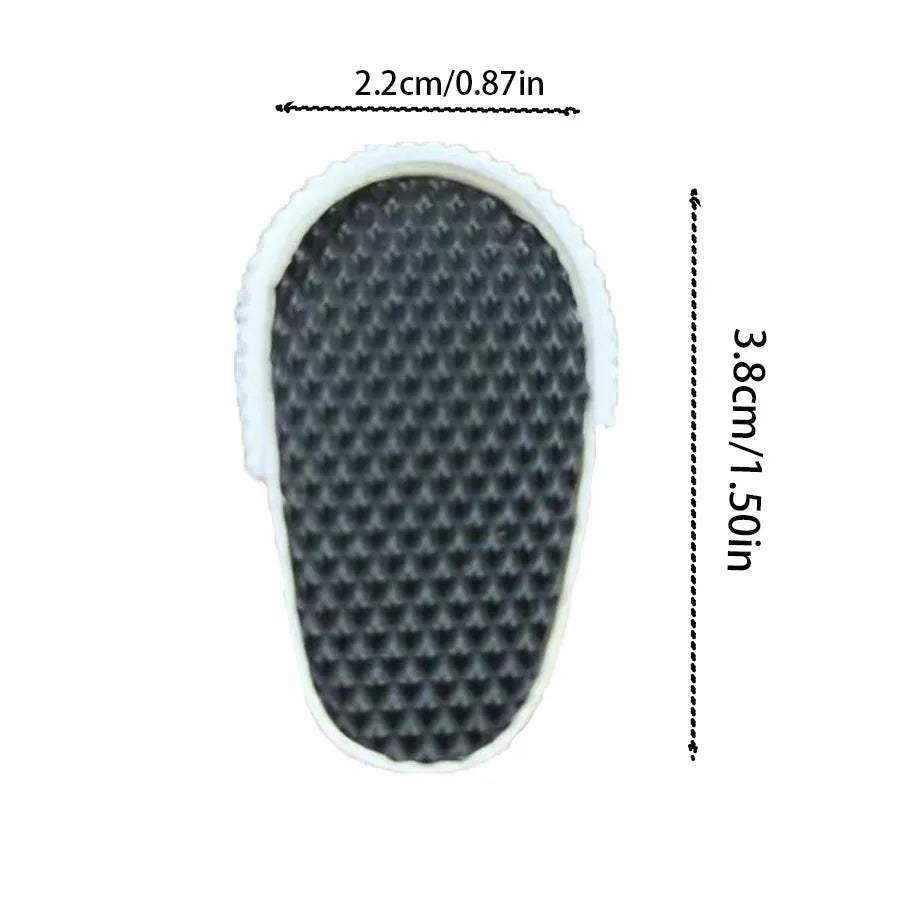 Measurement chart of a shoe insert with dimensions labeled