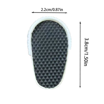 Measurement chart of a shoe insert with dimensions labeled