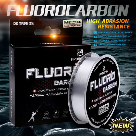 PROBEROS 100M Fishing Line 2.2LB-29.3LB Carbon Fiber Monofilament Line