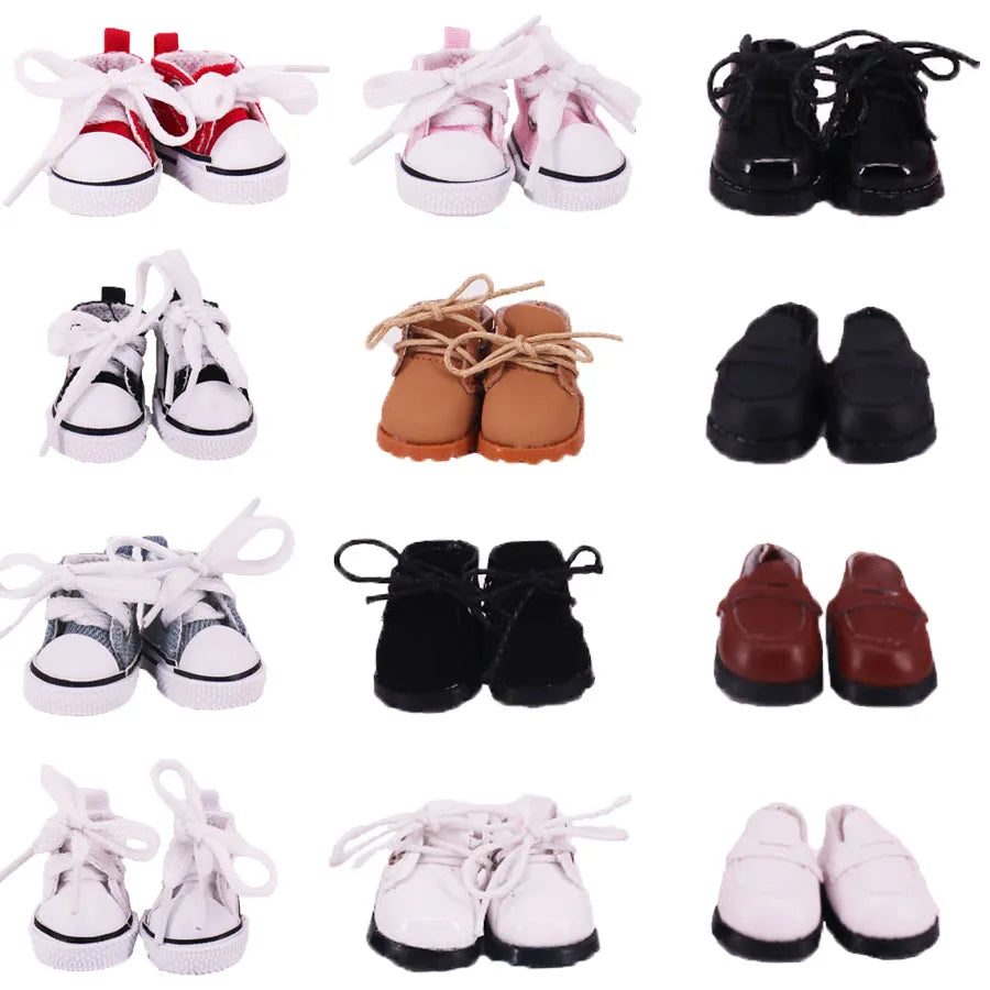 Collection of various pairs of shoes on a white background