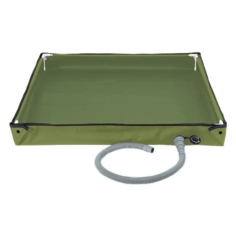 Portable Shower Pan with Drain Hose Foldable Shower Base Outdoor Tent Shower Tray for RV Outdoor Camping Shower Beach Pet Bath