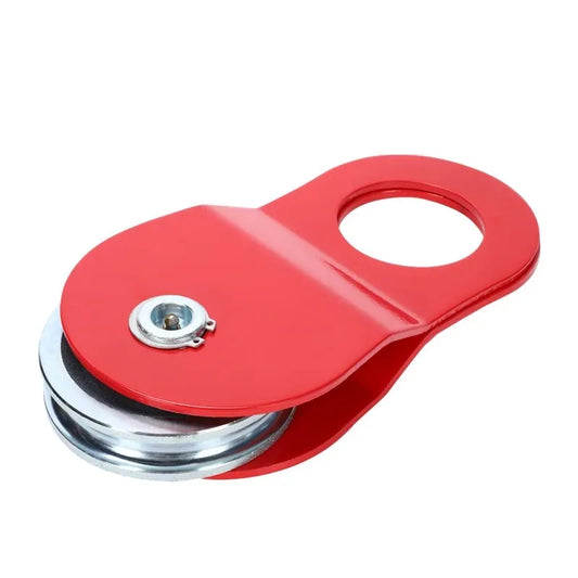 Red snatch block on a white background