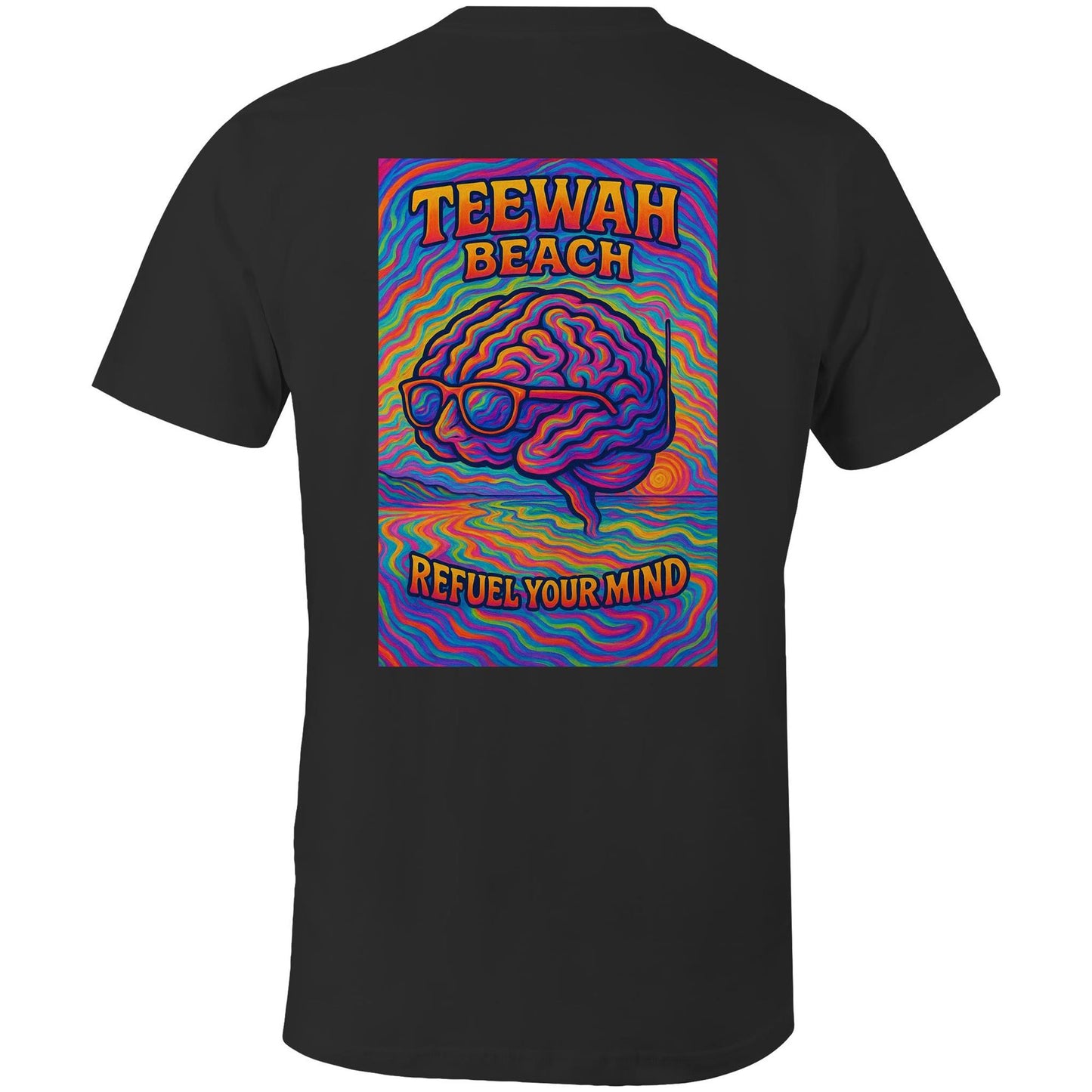 black t shirt teewah brain psychedelic