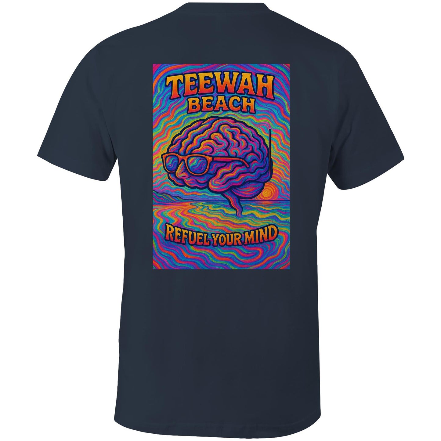black t shirt teewah brain psychedelic