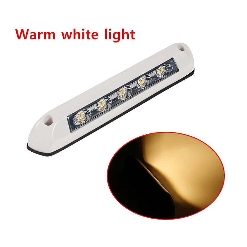 LED light bar with warm white light text and close-up of gold color on a white background